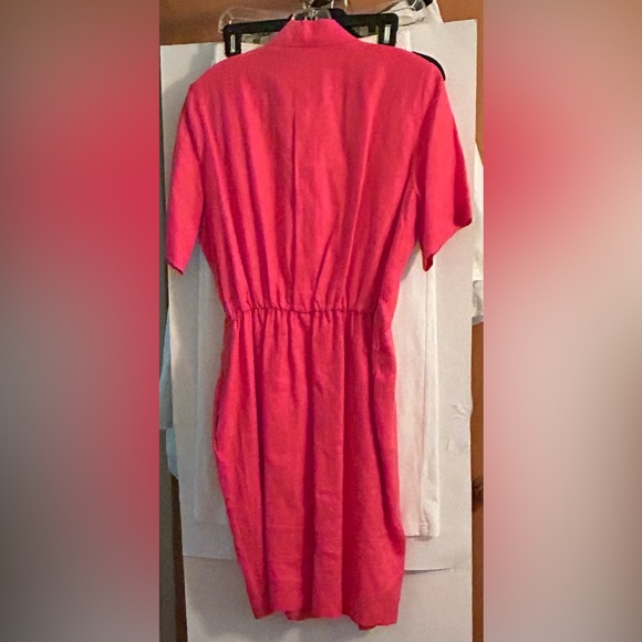 New Brooks Brothers Salmon Belted Linen Dress with Belt Size 10 - Picture 11 of 16